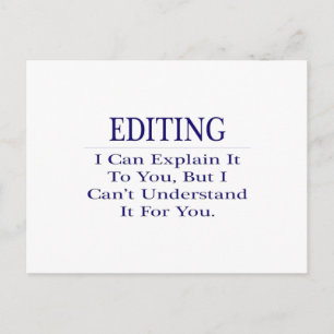 Cartão Postal Piada do editor .. Explicar Não Compreender