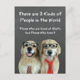 Cartão Postal Piada Engraçado de Ouro Retriever Matemática