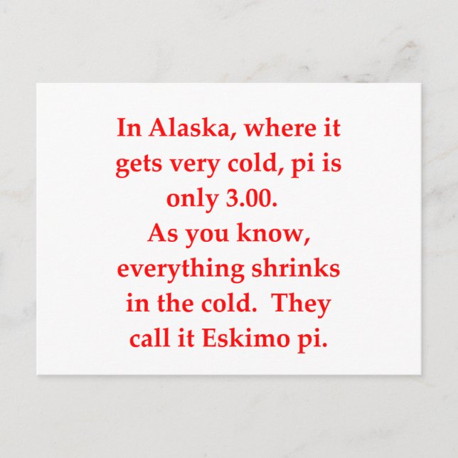 Cartão Postal piada matemática engraçada (Frente)