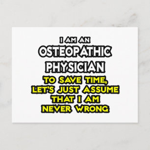 Cartão Postal Piada Médica Osteopática ... Nunca Errado