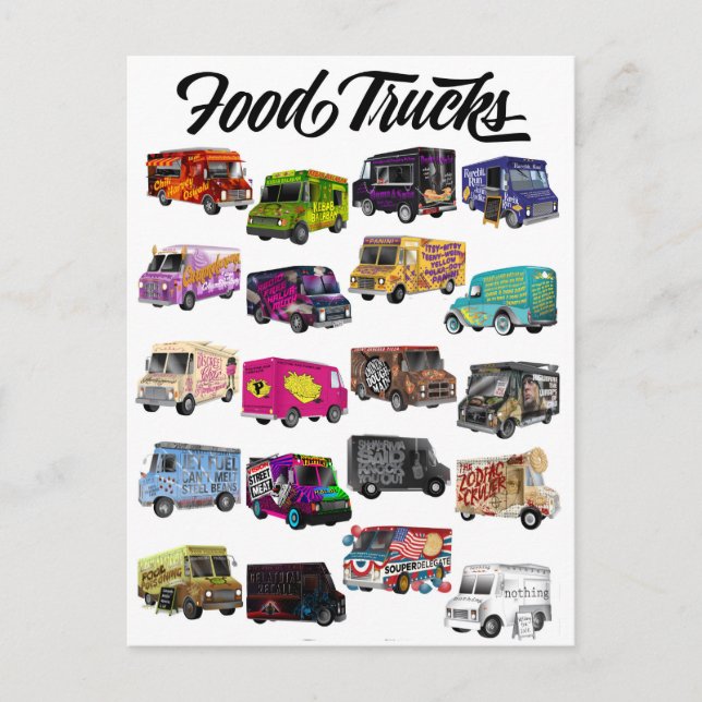 Cartão Postal Piadas de Caminhão de Comida (Frente)