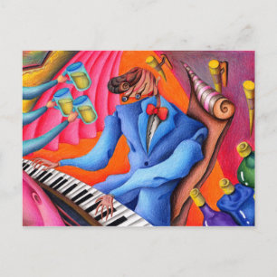 Cartão Postal Pianista de Jazz