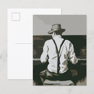 Cartão Postal Pianista Vintage em Harmonia