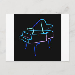 Cartão Postal Piano Abstrato Azul