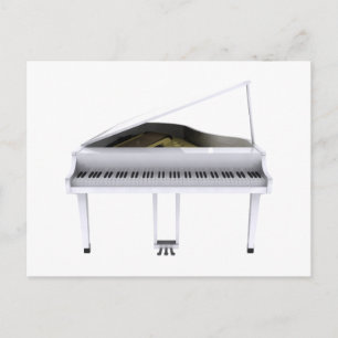 Cartão Postal Piano Branco: Modelo 3D: