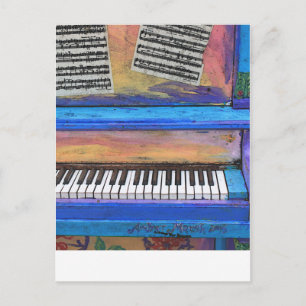 Cartão Postal Piano Colorido