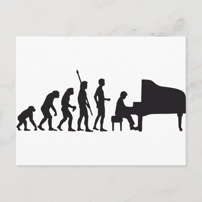 Cartão Postal piano de evolução (Frente)