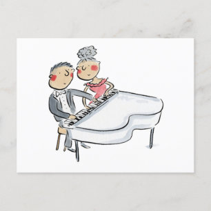 Cartão Postal Piano Duet