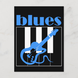 Cartão Postal Piano e blues de guitarra