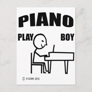 Cartão Postal Piano Play Boy