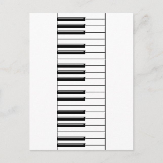 Cartão Postal Piano Preto e Branco (Frente)