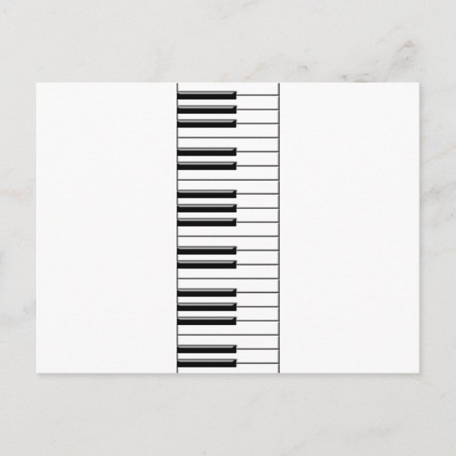 Cartão Postal Piano preto e branco (Frente)