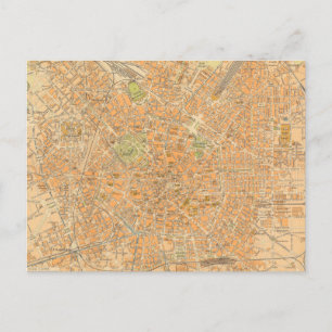 Cartão Postal Pianta di Milano - Mapa de Milão, Itália