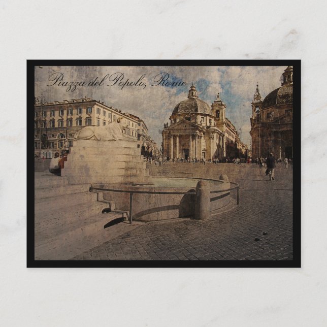 Cartão Postal Piazza del Popolo, Roma (Frente)