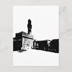 Cartão Postal Piazza della Signoria em Florença, Itália Central