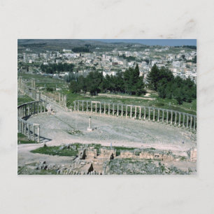 Cartão Postal Piazza oval, antiga cidade de Decapolis Jarash, Jo