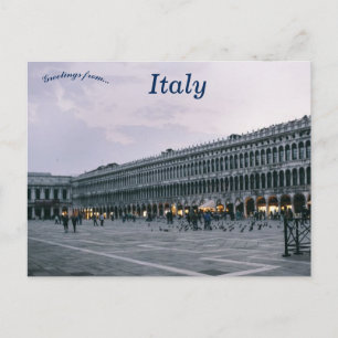 Cartão Postal Piazza San Marco ou Rua Esquadra de Veneza Itália
