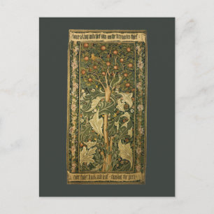 Cartão Postal Pica-pau de William Morris, Vintage Textile Art