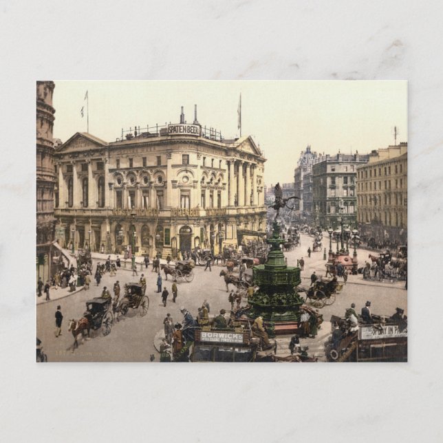 Cartão Postal Picadilly Circus, Londres c.1895 (Frente)