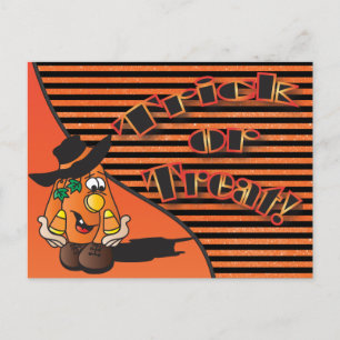 Cartão Postal Picar ou Tratar Pumpkin de Cartoon de Cute   Hallo