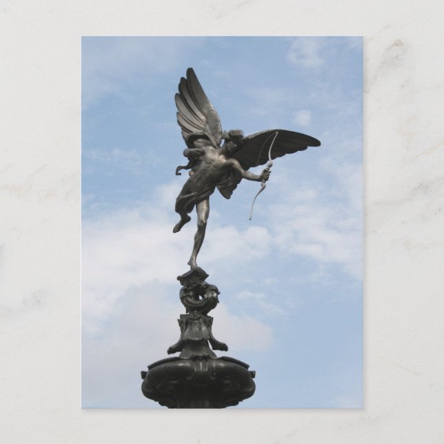 Cartão Postal Piccadilly Circus, Eros (Frente)