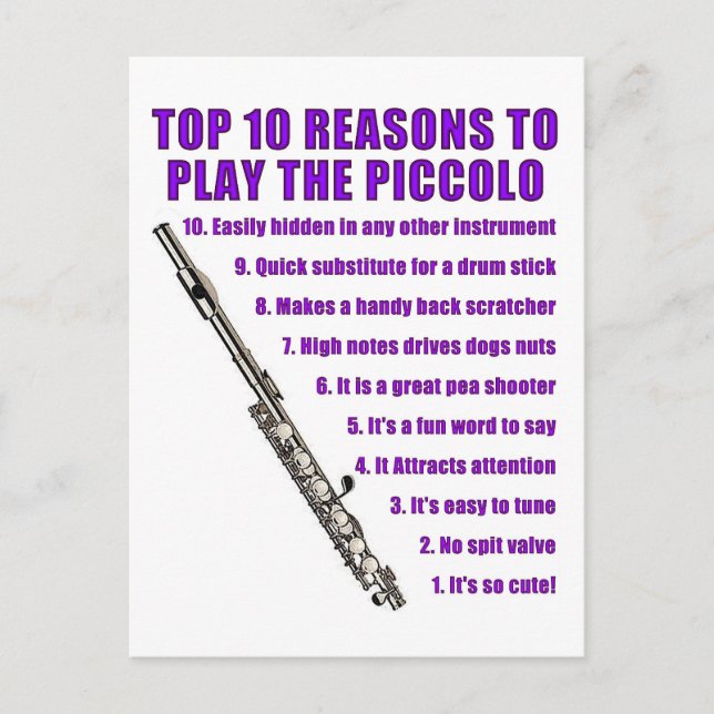 Cartão Postal Piccolo Top 10 (Frente)