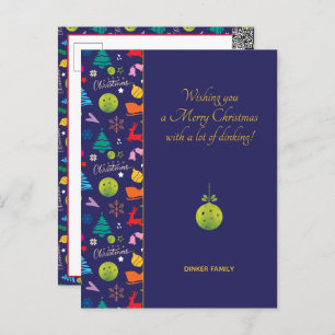Cartão Postal Pickleball 🎄 Feliz Natal, SMS personalizado
