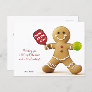 Cartão Postal Pickleball 🎄 Feliz Natal, texto personalizado