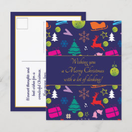 Cartão Postal Pickleball 🎄 Feliz Natal, texto personalizado