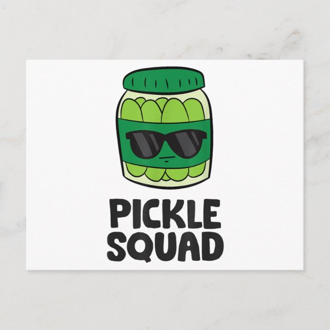Cartão Postal Picle Lover Team Picles Engraçado Pickle Squad (Frente)