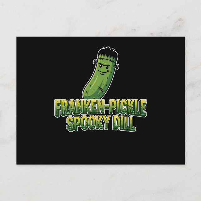Cartão Postal Picles Assustadores de Dill no Halloween (Frente)
