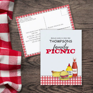 Cartão Postal Picnic de Verão Fofo Churrasco Moderno Caprichoso