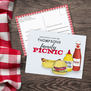 Cartão Postal Picnic de Verão Fofo Churrasco Moderno Caprichoso