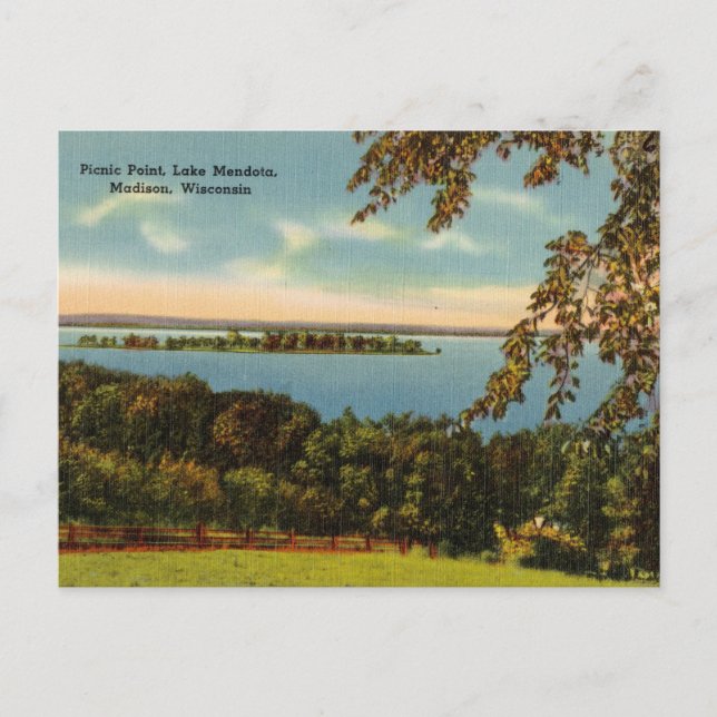 Cartão Postal Picnic Point, Lake Mendota, Madison, Wisconsin (Frente)