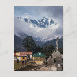 Cartão Postal Pico do Monte Everest na Aldeia de Tengboche Himal