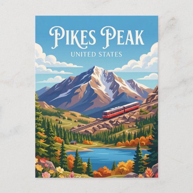Cartão Postal Pico Pikes Colorado (Frente)