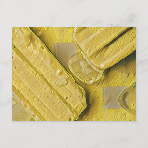 Cartão Postal Picolé de cone de sorvete amarelo
