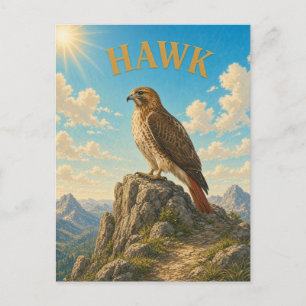 Cartão Postal Picos da Montanha Hawk Watercolor GeoSaga