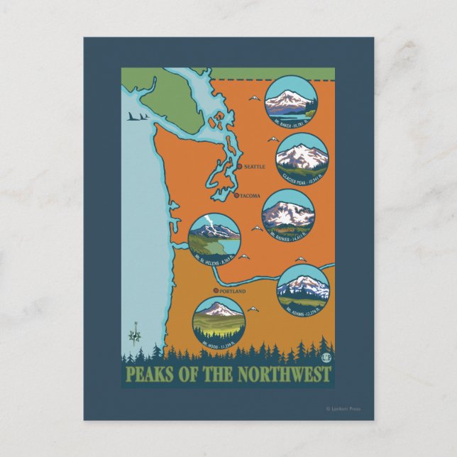 Cartão Postal Picos do Noroeste - 5 diferentes montanhas (Frente)