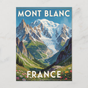 Cartão Postal Picos Nevados Mont Blanc França Vista da Montanha