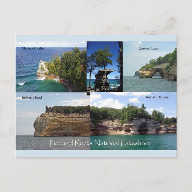 Cartão Postal Picture Rocks National Lakeshore (Frente)