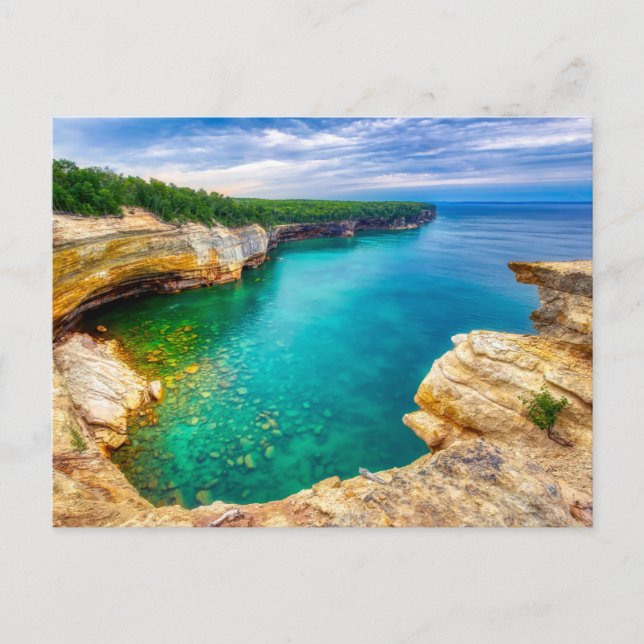 Cartão Postal Pictured Rocks Vista Photo Print (Frente)