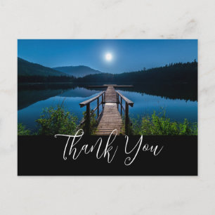 Cartão Postal Pier à Noite sob uma Lua Cheia Obrigado