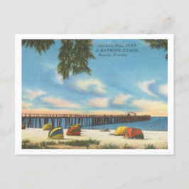 Cartão Postal Píer e praia de Nápoles, Flórida