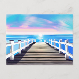 Cartão Postal Pier, Ocean e Sky no amanhecer