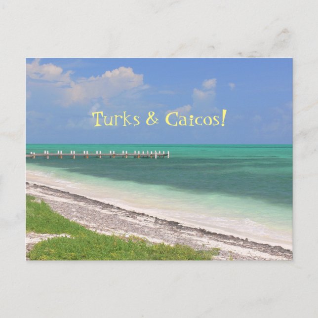 Cartão Postal "PIER over AQUAMARINE WATER/ TURKS & CAICOS" (Frente)