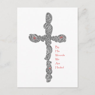 Cartão Postal Pierced Cross - Isaiah 53:5