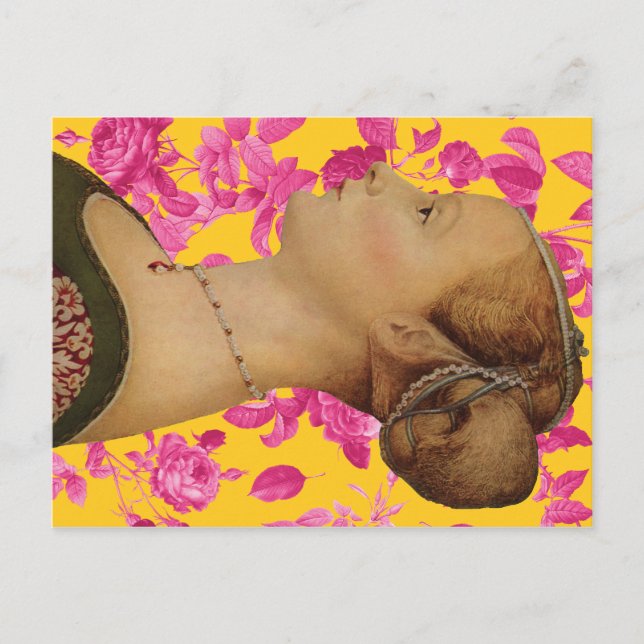 Cartão Postal Piero del Pollaiuolo, retrato de uma jovem mulher (Frente)