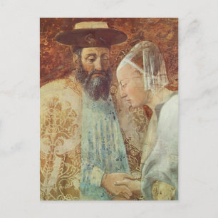 Cartão Postal Piero Francesca: Rainha Sheba Reunião Rei Salomã