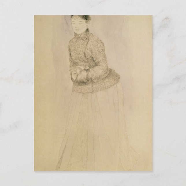 Cartão Postal Pierre A Renoir | Mulher com Muff (Frente)